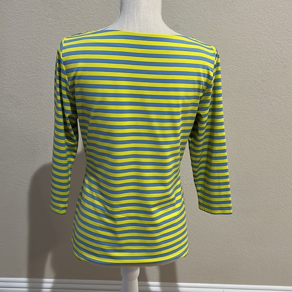 J MC LAUGHLIN STRIPED 3/4 SLEEVE TOP MULTICOLOR MEDIUM. - Picture 2 of 11